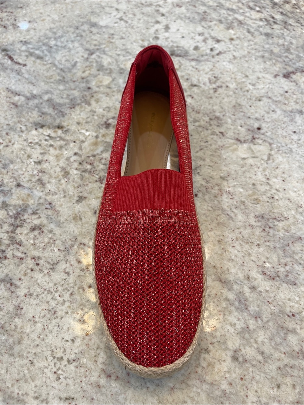 NIB Easy Spirit Hassie2 Woven Espadrille Slip On Flats Medium Red 10W